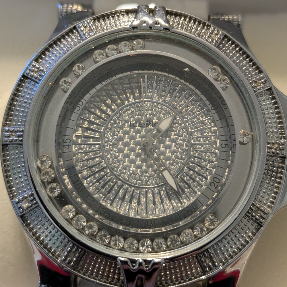 Silver Luxury Watch Ice Ice Real Diamonds